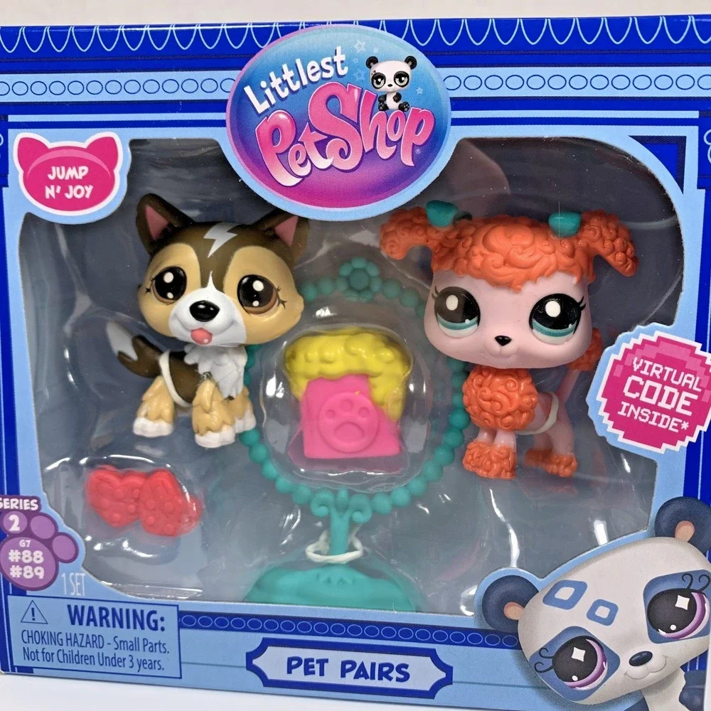 Littlest Pet Shop G7 Series 2 Pet Pairs #88 Husky #89 Poodle 